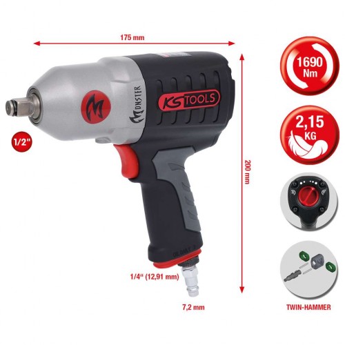  ΑΕΡOΚΛΕΙΔΟ KS TOOLS MONSTER  1.690NM 1/2'